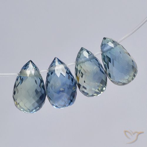 2.24ctw Naturale Blu pastello Zaffiro, Taglio briolette, VS