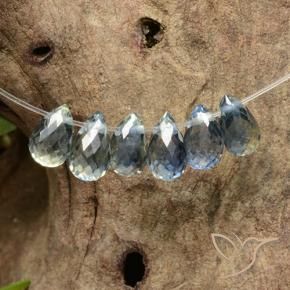 Gemme di Zaffiro Blu pastello naturale da 2.42 ct, Taglio briolette, VS