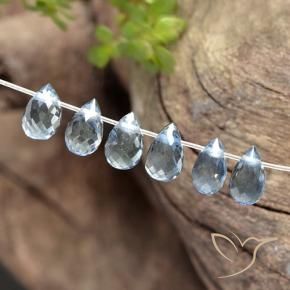 Gemme di Zaffiro Azzurro naturale da 2.13 ct, Taglio briolette, VS