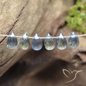 Gemme di Zaffiro Azzurro naturale da 1.84 ct, Taglio briolette, VS