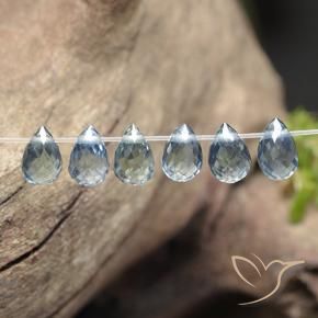 Gemme di Zaffiro Azzurro naturale da 2.18 ct, Taglio briolette, VS