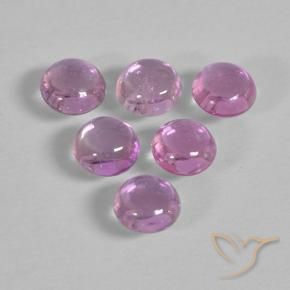 Gemme di Zaffiro Rosa porpora chiaro reale naturale da 1.69 ct, Rotondo, Trasparente
