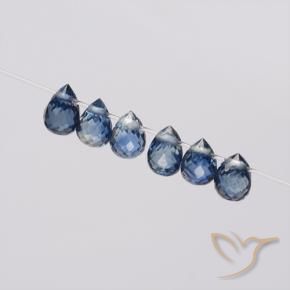 Gemme di Zaffiro Blu navy naturale da 1.68 ct, Taglio briolette, VS
