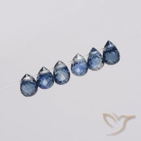 Gemme di Zaffiro Blu navy naturale da 1.68 ct, Taglio briolette, VS