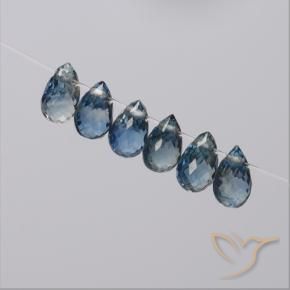 Gemme di Zaffiro Blu navy naturale da 2.34 ct, Taglio briolette, VS