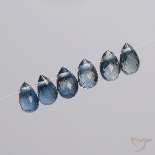 Gemme di Zaffiro Blu navy naturale da 1.95 ct, Taglio briolette, VS
