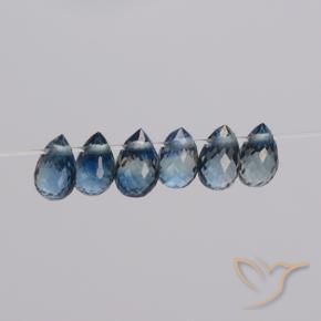 Gemme di Zaffiro Blu navy naturale da 1.95 ct, Taglio briolette, VS