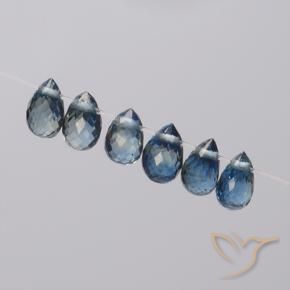 Gemme di Zaffiro Blu navy naturale da 1.95 ct, Taglio briolette, VS