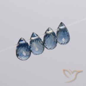 Gemme di Zaffiro Blu navy naturale da 1.98 ct, Taglio briolette, VS