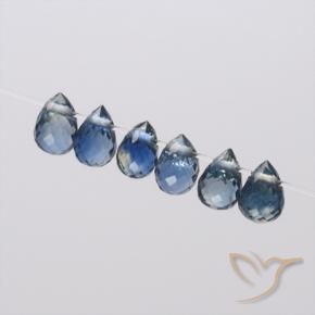 Gemme di Zaffiro Blu navy naturale da 1.53 ct, Taglio briolette, VS
