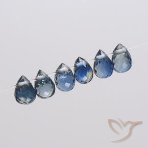 Gemme di Zaffiro Blu navy naturale da 1.53 ct, Taglio briolette, VS