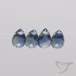 Gemme di Zaffiro Blu navy naturale da 1.74 ct, Taglio briolette, VS