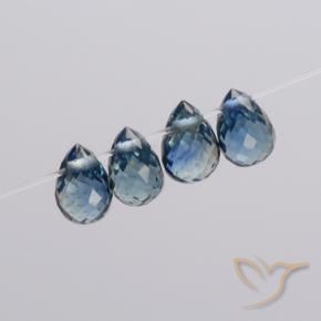 Gemme di Zaffiro Blu navy naturale da 1.74 ct, Taglio briolette, VS