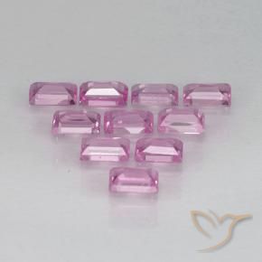 Gemme di Zaffiro Rosa porpora chiaro reale naturale da 1.04 ct, Taglio a baguette, VS