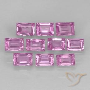 Gemme di Zaffiro Rosa chiaro naturale da 1.08 ct, Taglio a baguette, VS