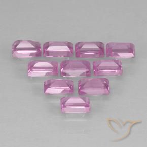 Gemme di Zaffiro Rosa chiaro naturale da 1.08 ct, Taglio a baguette, VS