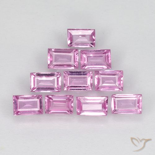 1.02ctw Naturale Rosa porpora chiaro reale Zaffiro, Taglio a baguette, VS
