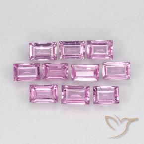 Gemme di Zaffiro Rosa porpora chiaro reale naturale da 1.02 ct, Taglio a baguette, VS