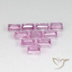 Gemme di Zaffiro Rosa porpora chiaro reale naturale da 1.02 ct, Taglio a baguette, VS