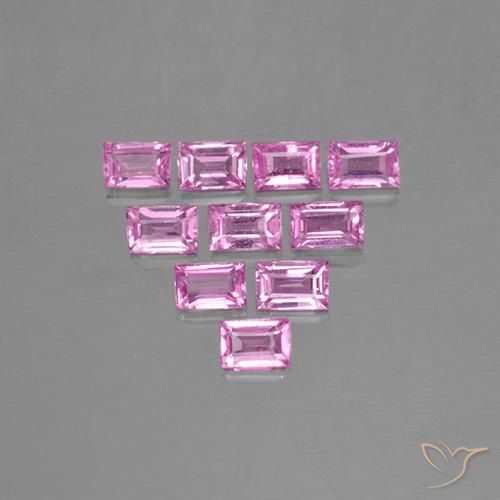 Gemme di Zaffiro Rosa chiaro naturale da 1.15 ct, Taglio a baguette, VS