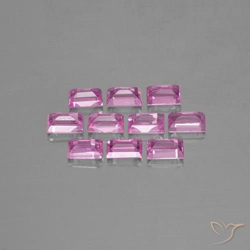 Gemme di Zaffiro Rosa chiaro naturale da 1.15 ct, Taglio a baguette, VS