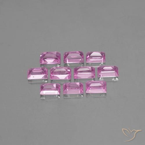 Gemme di Zaffiro Rosa chiaro naturale da 1.19 ct, Taglio a baguette, VS
