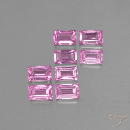 1.03ctw Naturale Rosa porpora chiaro reale Zaffiro, Taglio a baguette, VS