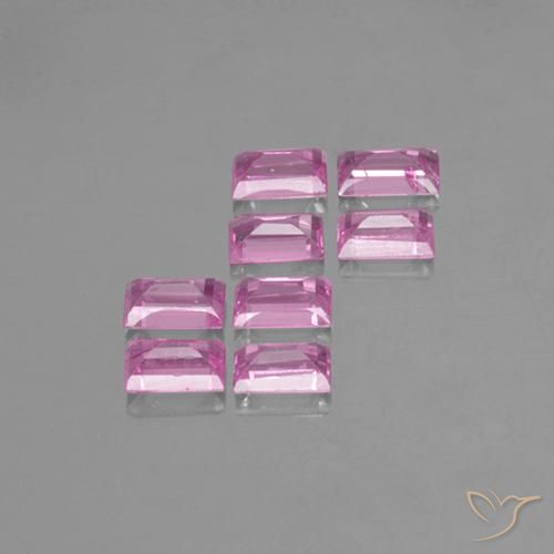 Gemme di Zaffiro Rosa porpora chiaro reale naturale da 1.03 ct, Taglio a baguette, VS