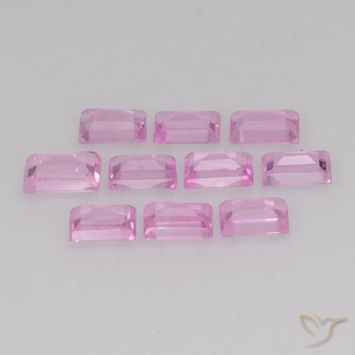 Gemme di Zaffiro Rosa viola reale molto chiaro naturale da 1.05 ct, Taglio a baguette, VS