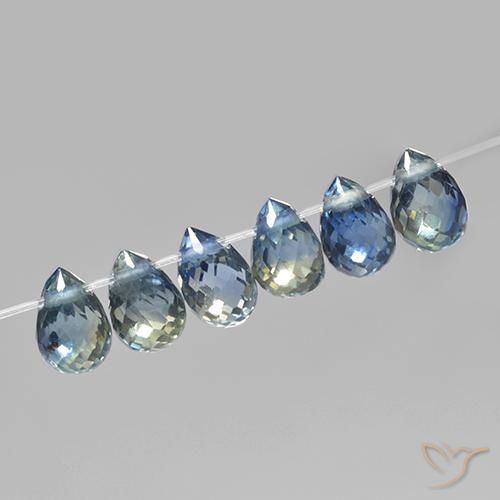 2.19ctw Naturale Blu pastello Zaffiro, Taglio briolette, VS