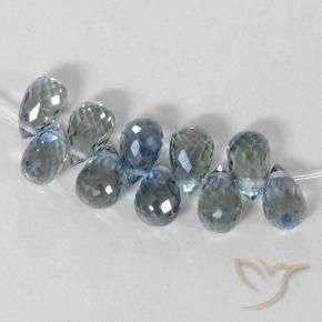 Gemme di Zaffiro Blu pastello naturale da 6.43 ct, Taglio briolette, VS