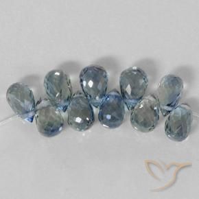 Gemme di Zaffiro Blu pastello naturale da 6.43 ct, Taglio briolette, VS