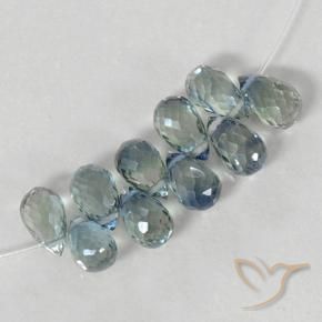 Gemme di Zaffiro Azzurro naturale da 6.03 ct, Taglio briolette, VS