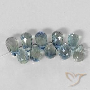 Gemme di Zaffiro Azzurro naturale da 6.03 ct, Taglio briolette, VS
