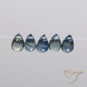 Gemme di Zaffiro Blu navy naturale da 2.21 ct, Taglio briolette, VS