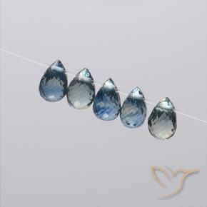 Gemme di Zaffiro Blu navy naturale da 2.21 ct, Taglio briolette, VS