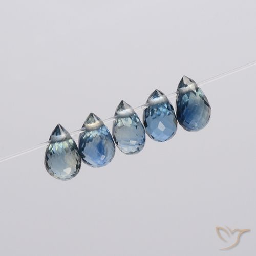 1.83ctw Naturale Blu pastello Zaffiro, Taglio briolette, VS