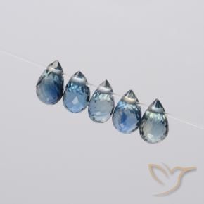 Gemme di Zaffiro Blu pastello naturale da 1.83 ct, Taglio briolette, VS