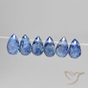 Gemme di Zaffiro Blu scuro naturale da 2.05 ct, Taglio briolette, VS