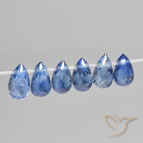 Gemme di Zaffiro Blu scuro naturale da 2.05 ct, Taglio briolette, VS