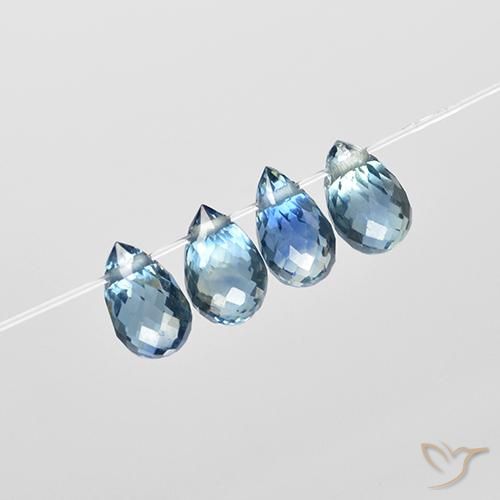 Gemme di Zaffiro Blu naturale da 1.96 ct, Taglio briolette, VS