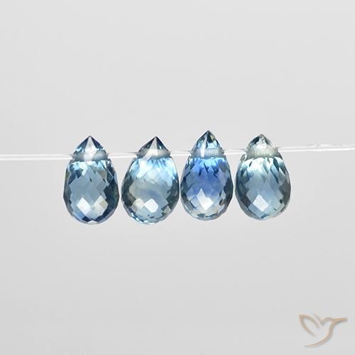 Gemme di Zaffiro Blu naturale da 1.96 ct, Taglio briolette, VS