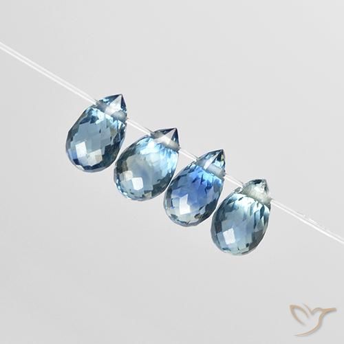 Gemme di Zaffiro Blu naturale da 1.96 ct, Taglio briolette, VS