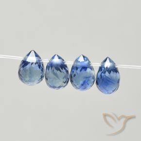 Gemme di Zaffiro Blu scuro medio naturale da 1.72 ct, Taglio briolette, VS