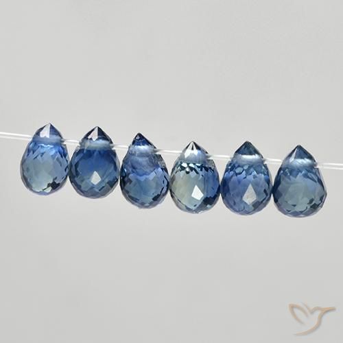 Gemme di Zaffiro Blu navy naturale da 2.20 ct, Taglio briolette, VS