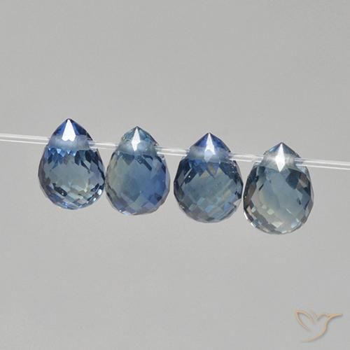 Gemme di Zaffiro Blu navy naturale da 1.31 ct, Taglio briolette, VS