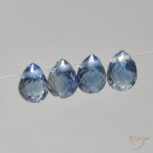 Gemme di Zaffiro Blu navy naturale da 1.31 ct, Taglio briolette, VS