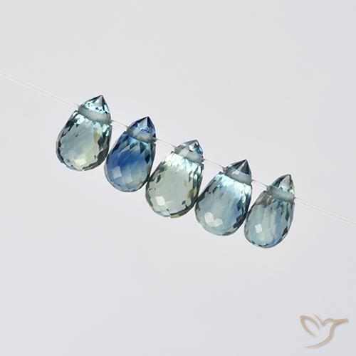 Gemme di Zaffiro Multicolore naturale da 1.96 ct, Taglio briolette, VS