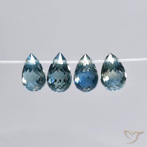Gemme di Zaffiro Blu naturale da 2.78 ct, Taglio briolette, VS