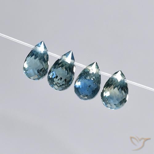 Gemme di Zaffiro Blu naturale da 2.78 ct, Taglio briolette, VS